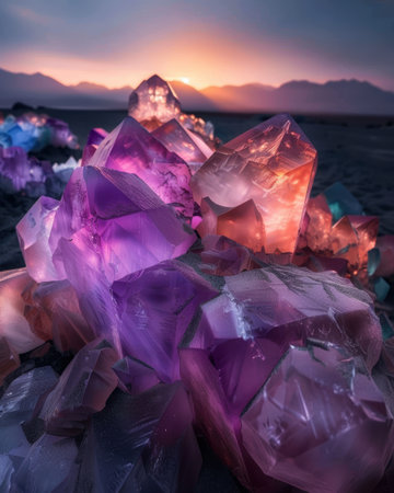 Glowing Crystals at Sunsetの素材