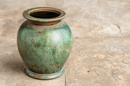 Antique ceramic vase with patinaの素材