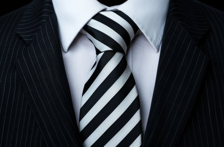 Closeup of a businessman's suit and tieの素材