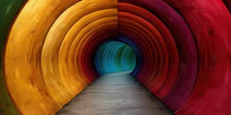 Vibrant tunnel of colorsの素材