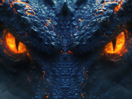 Fiery dragon scales up closeの素材