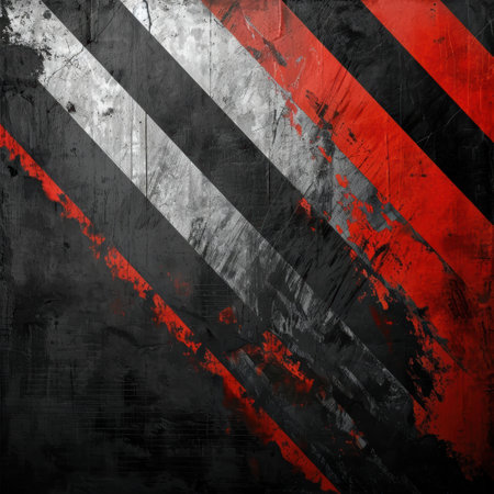 abstract grunge background with red and black stripesの素材
