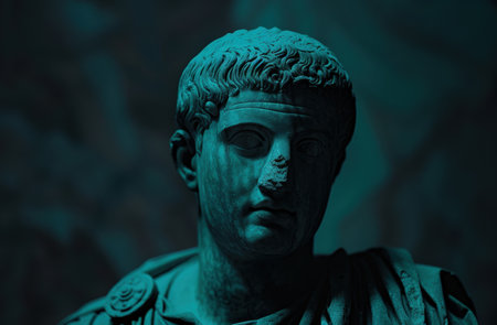 Ancient bronze statue with intricate detailsの素材