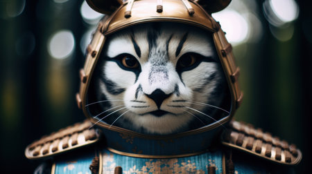 Adorable cat wearing a space helmetの素材