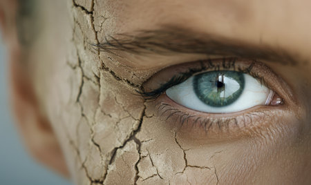 Cracked dry skin around the eyeの素材