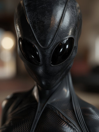 Mysterious alien face close-upの素材