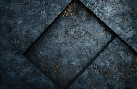 dark abstract geometric background with golden accentsの素材