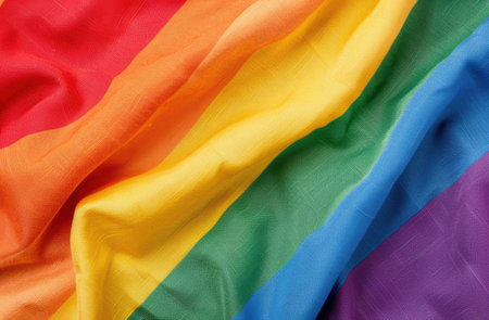 Vibrant rainbow-colored fabric backgroundの素材