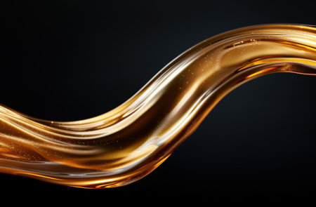 Flowing golden liquid abstract backgroundの素材