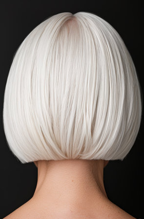 Sleek and stylish platinum blonde hairstyleの素材