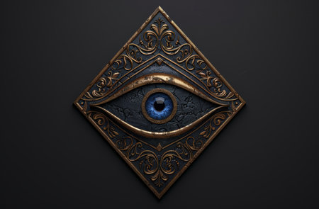 Ornate mystical eye in a dark frameの素材