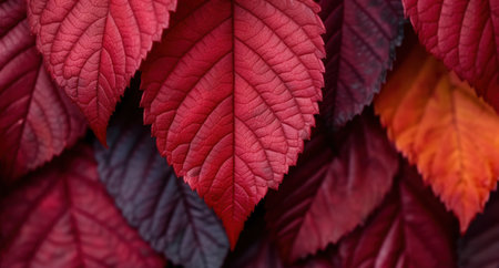 Vibrant red autumn leavesの素材