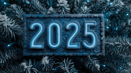 new year 2025 in winter wonderlandの素材
