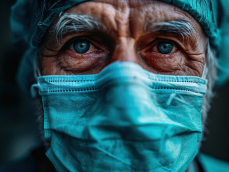 Determined medical professional in protective gearの素材