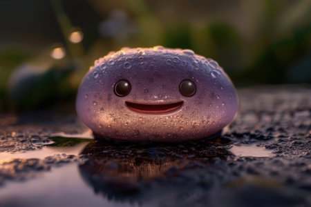 Smiling water droplet creatureの素材