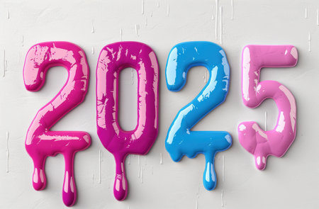 colorful 2025 new year celebration conceptの素材
