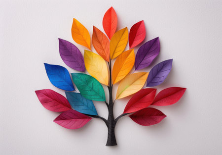 Colorful autumn leaves tree designの素材