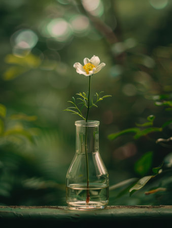 Delicate flower in glass vaseの素材