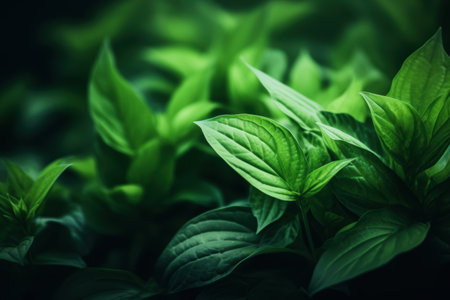 lush green foliage in the forestの素材