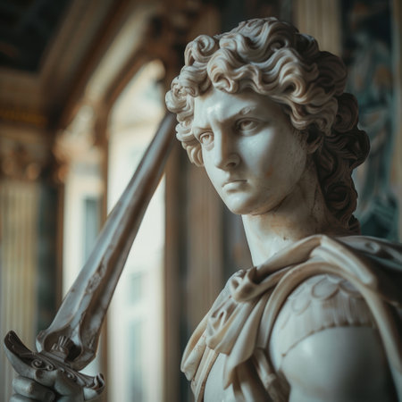 Marble statue of a classical figureの素材