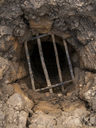Abandoned underground tunnel entranceの素材