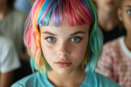 Vibrant and colorful hairstyleの素材