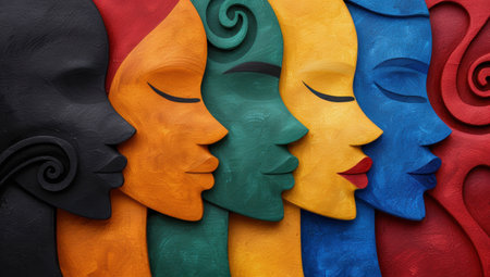 Colorful abstract facesの素材