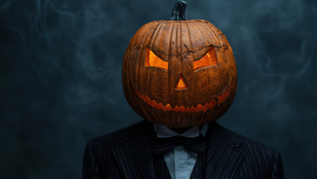 Spooky jack-o'-lantern pumpkin headの素材