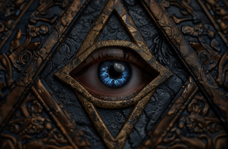 Mysterious eye in ornate frameの素材
