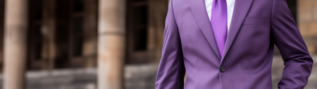 stylish man in purple suit and tieの素材