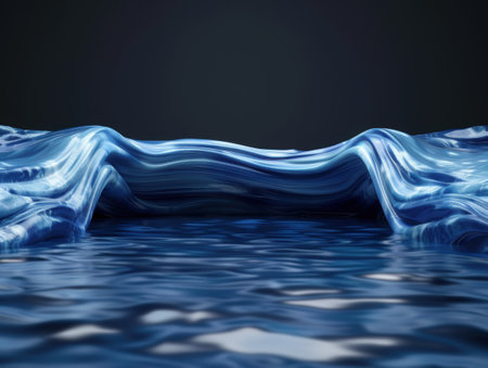 Flowing waves of blue waterの素材