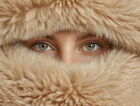 Mysterious eyes peeking through furの素材