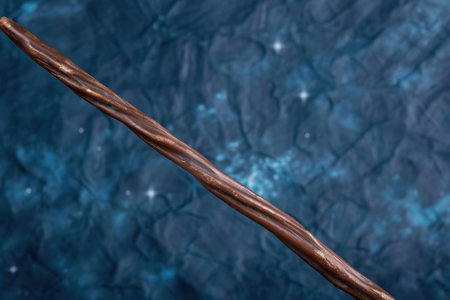 Closeup of a twisted copper wire against a blue abstract backgroundの素材