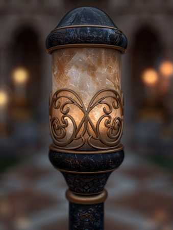 Ornate antique lamp with intricate designの素材