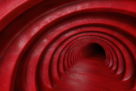 Swirling red abstract tunnelの素材