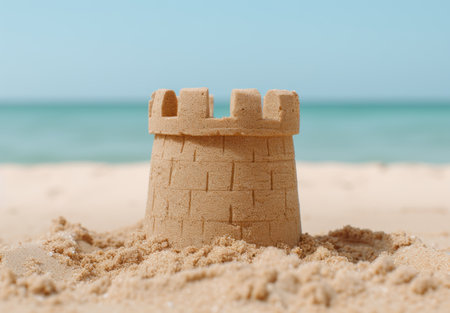 sand castle on beachの素材
