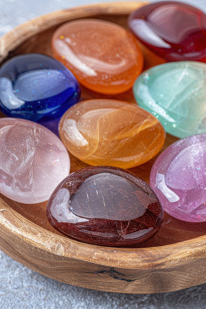 Colorful handmade soaps on wooden trayの素材