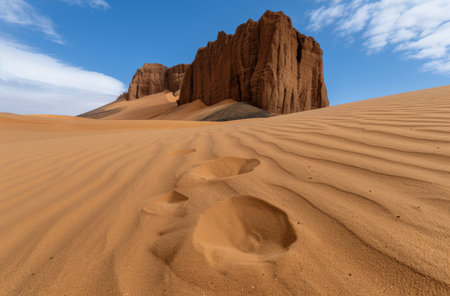 Majestic desert landscape with towering rock formationsの素材