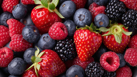 Assortment of fresh berriesの素材