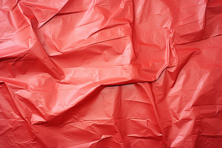 Crumpled red plastic texture backgroundの素材
