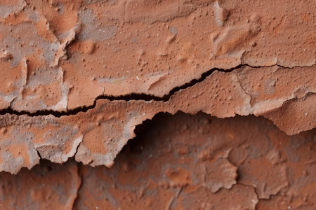 Cracked and weathered clay surface textureの素材