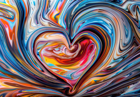 Colorful abstract heart-shaped designの素材