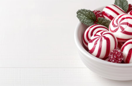 Festive candy canes and holiday decorationsの素材