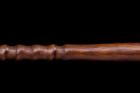 close-up of a wooden baseball batの素材