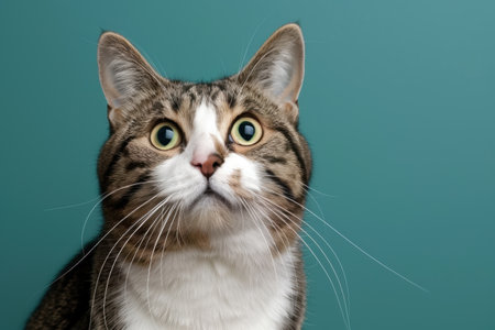 Curious cat with wide eyesの素材