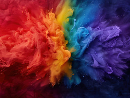 Vibrant rainbow smoke explosionの素材