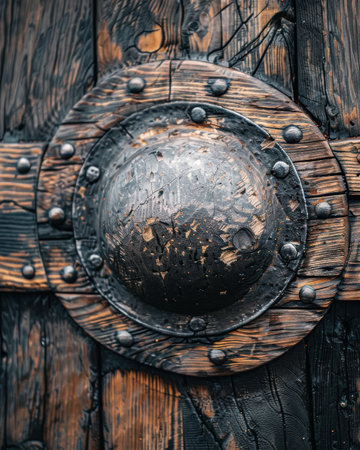 Antique metal and wood door detailの素材