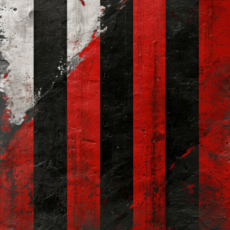 Grunge abstract art background with red and black stripesの素材