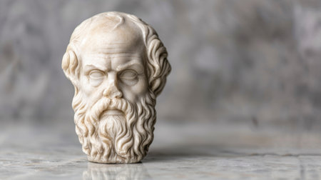 Thoughtful ancient philosopher statueの素材