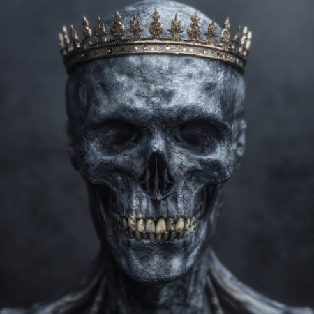 Haunting skull with crownの素材